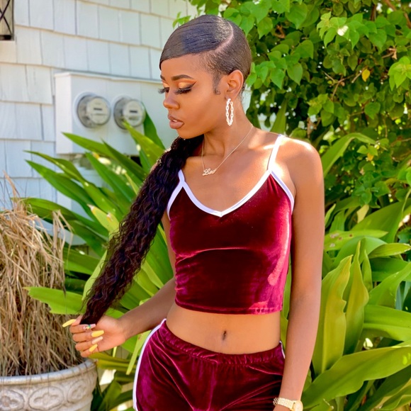 Sexy Two Piece Burgundy Set ✨ - Picture 2 of 6